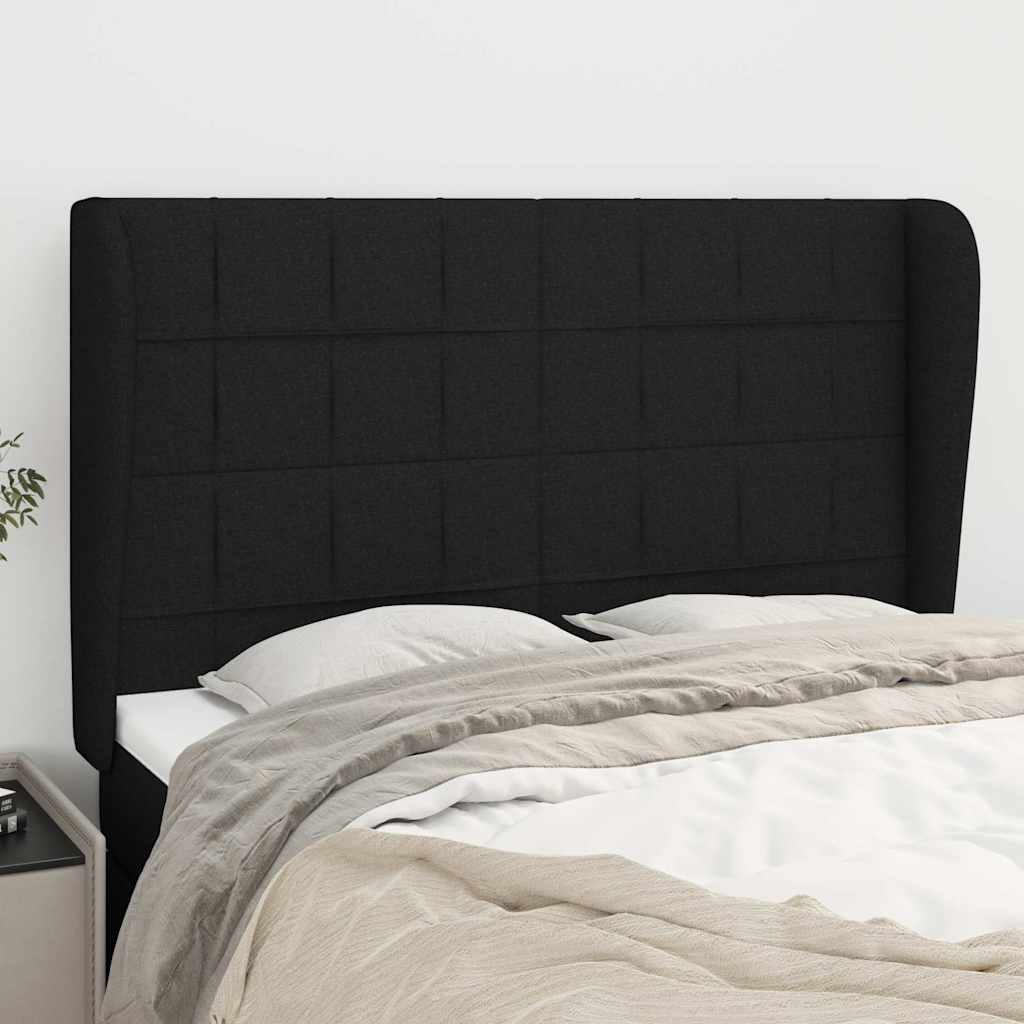 Vidaxl hoofdbord met randen 147x23x118 128 cm stof zwart