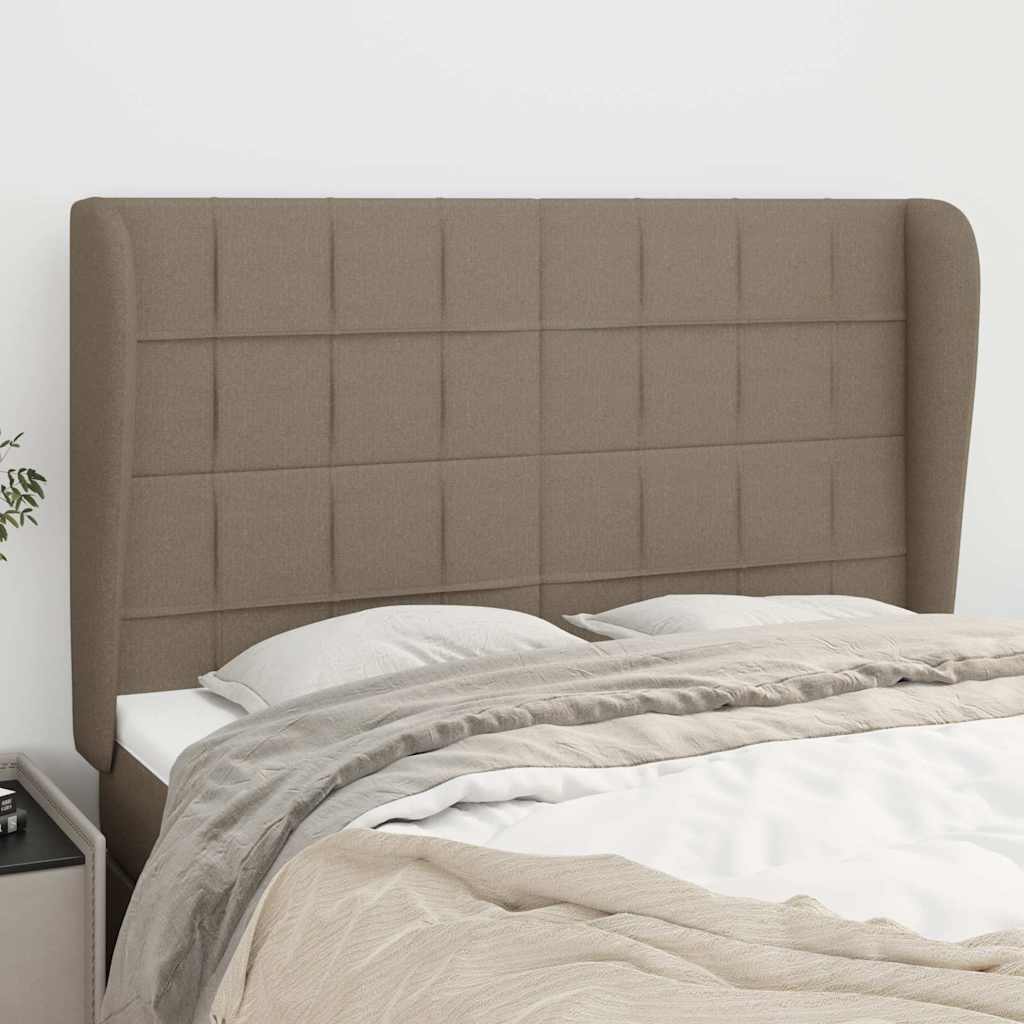 Vidaxl hoofdbord met randen 147x23x118 128 cm stof taupe