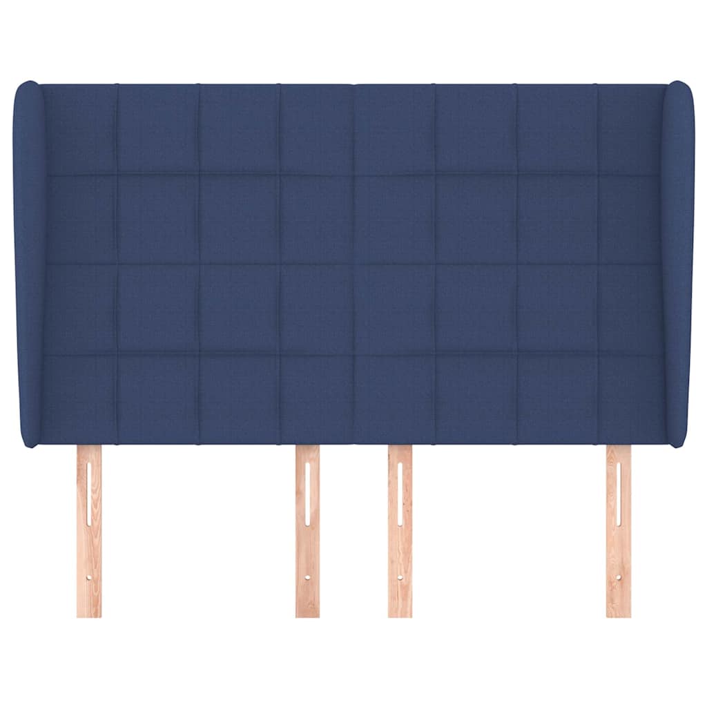 Vidaxl hoofdbord met randen 147x23x118 128 cm stof blauw