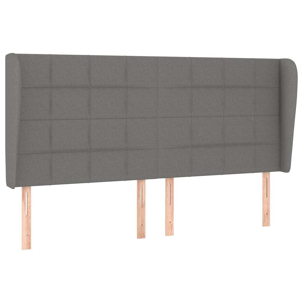Vidaxl hoofdbord met randen 183x23x118 128 cm stof donkergrijs