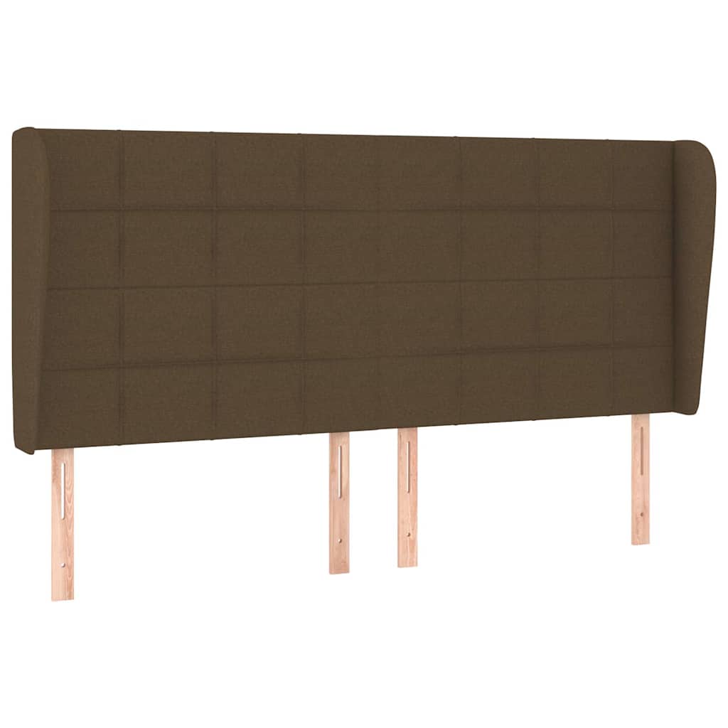 Vidaxl hoofdbord met randen 183x23x118 128 cm stof donkerbruin