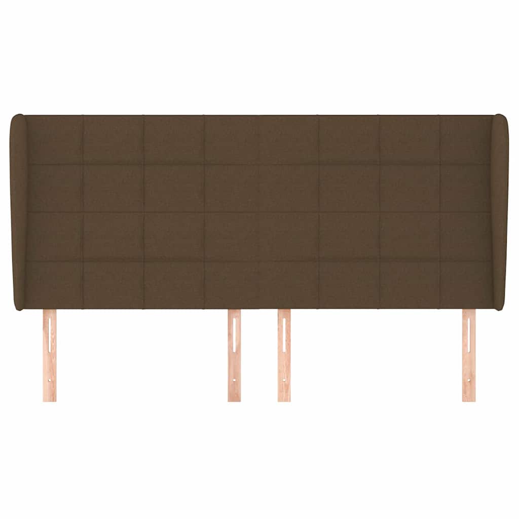 Vidaxl hoofdbord met randen 183x23x118 128 cm stof donkerbruin