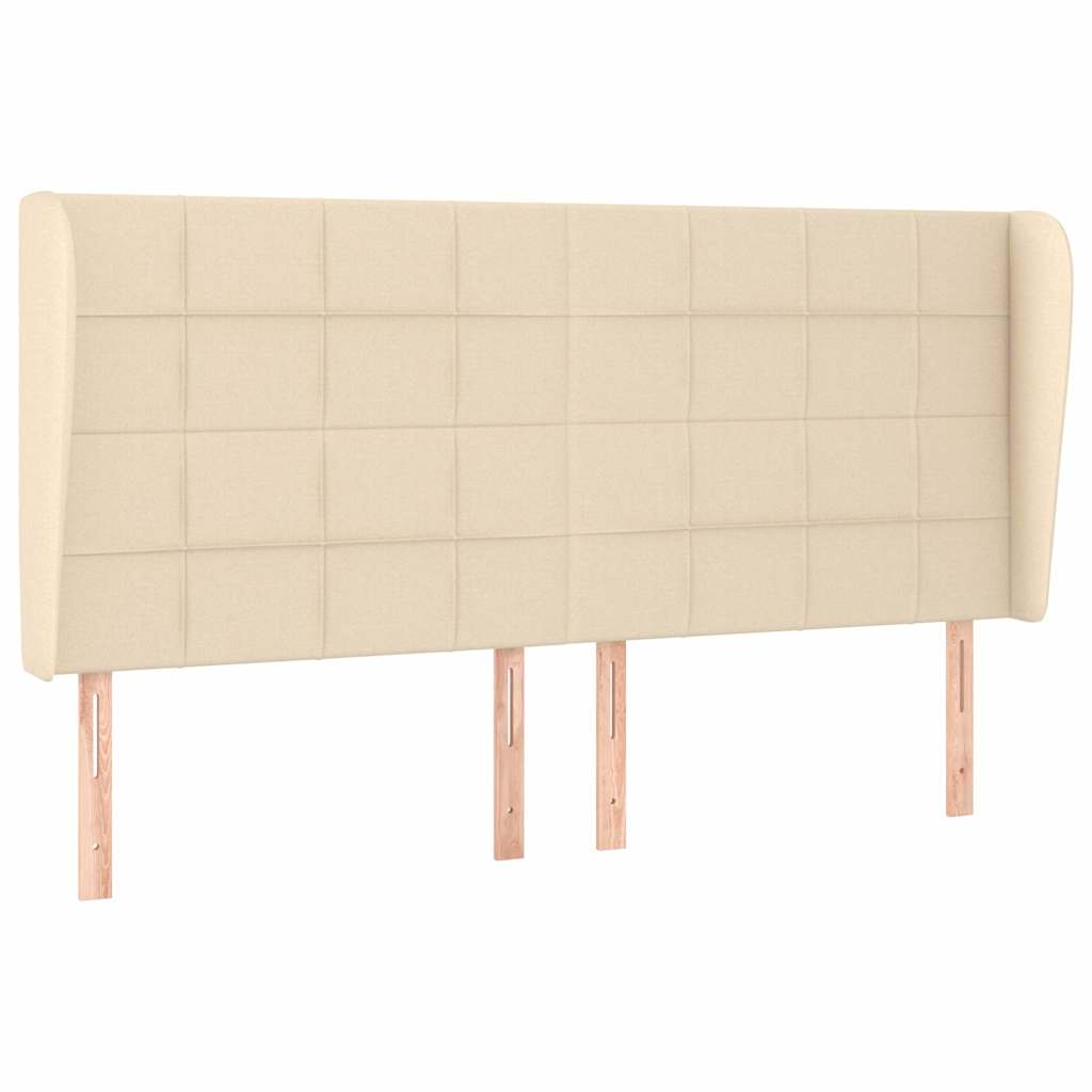 Vidaxl hoofdbord met randen 183x23x118 128 cm stof crèmekleurig