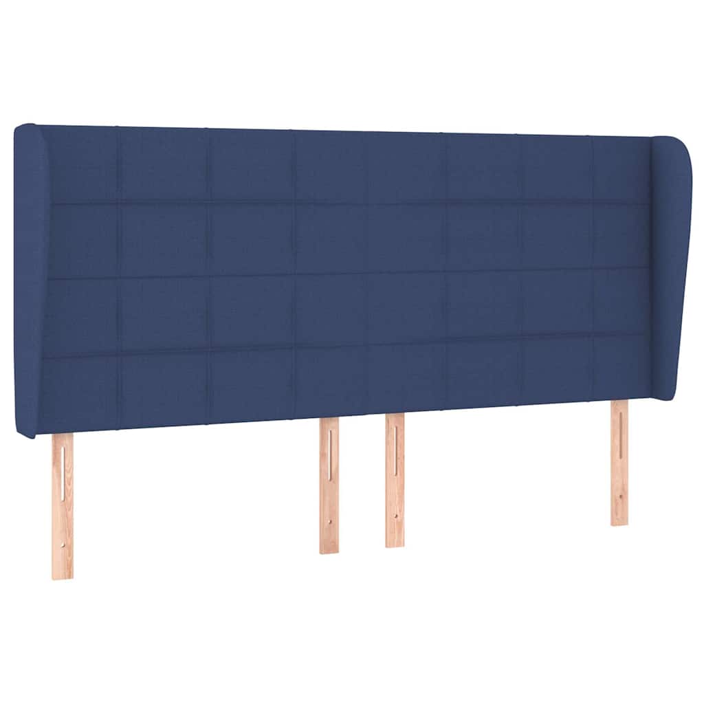 Vidaxl hoofdbord met randen 183x23x118 128 cm stof blauw