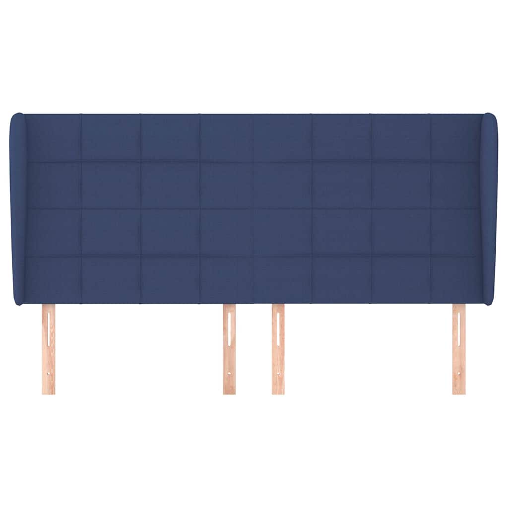 Vidaxl hoofdbord met randen 203x23x118 128 cm stof blauw