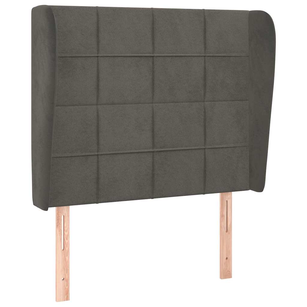 Vidaxl hoofdbord met randen 83x23x118 128 cm fluweel donkergrijs
