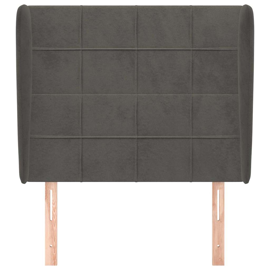 Vidaxl hoofdbord met randen 93x23x118 128 cm fluweel donkergrijs
