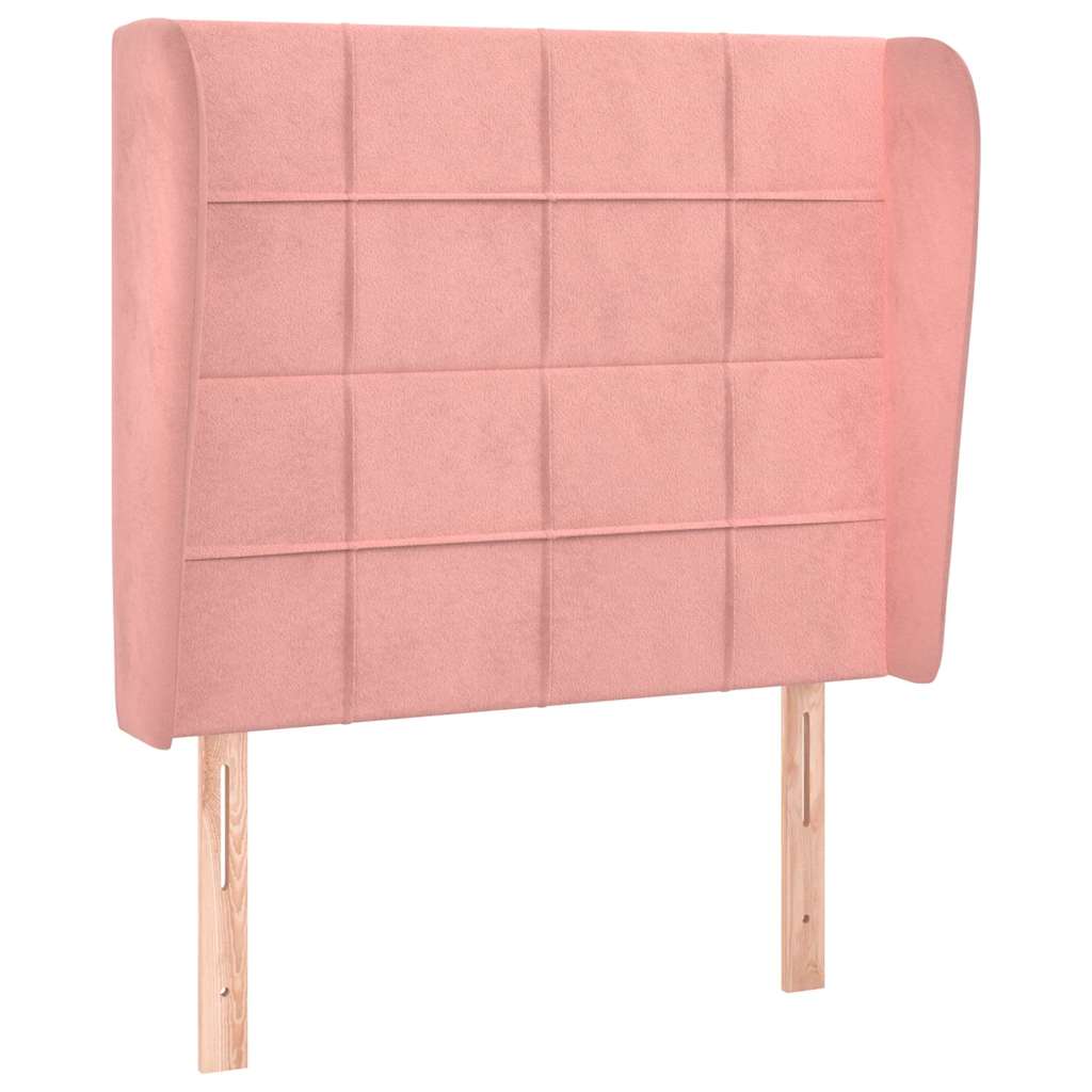 Vidaxl hoofdbord met randen 93x23x118 128 cm fluweel roze