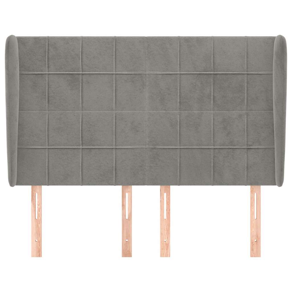 Vidaxl hoofdbord met randen 147x23x118 128 cm fluweel lichtgrijs