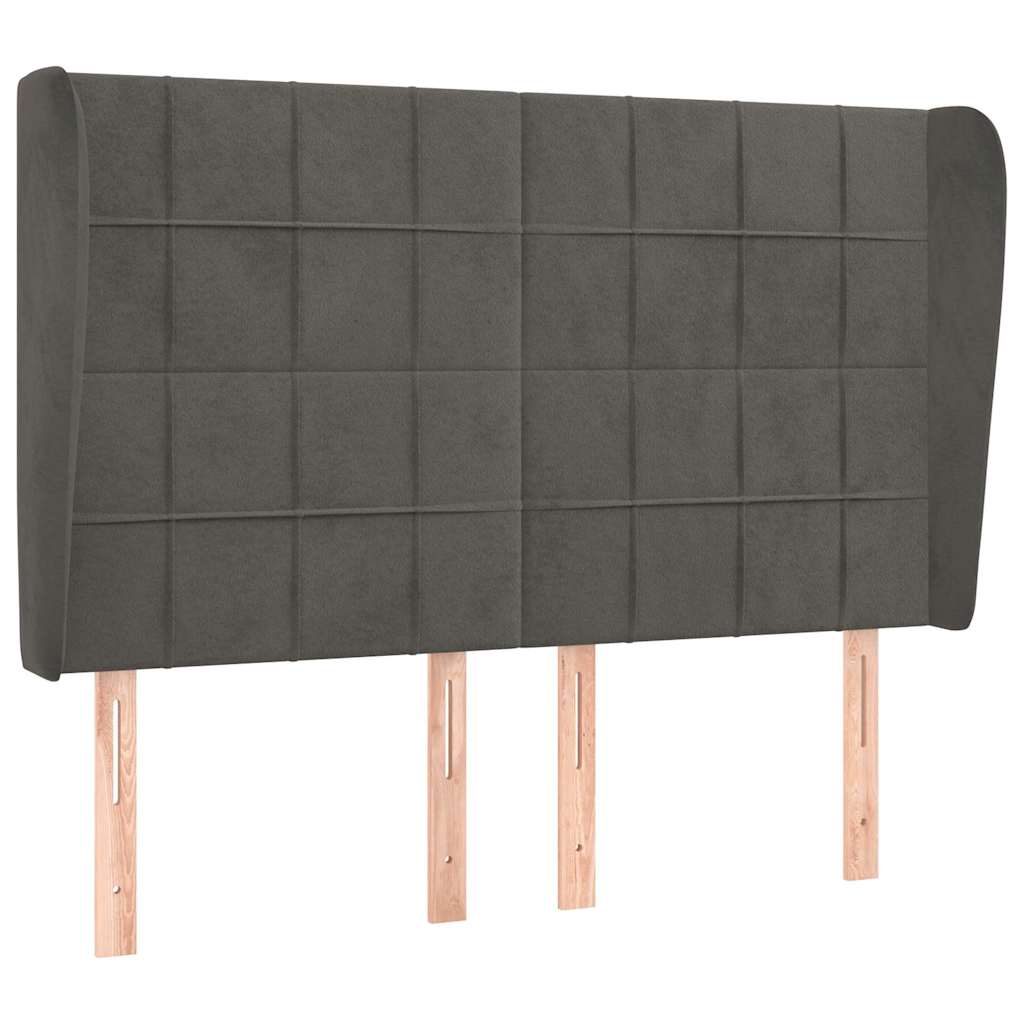 Vidaxl hoofdbord met randen 147x23x118 128 cm fluweel donkergrijs