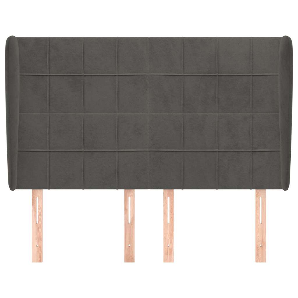 Vidaxl hoofdbord met randen 147x23x118 128 cm fluweel donkergrijs