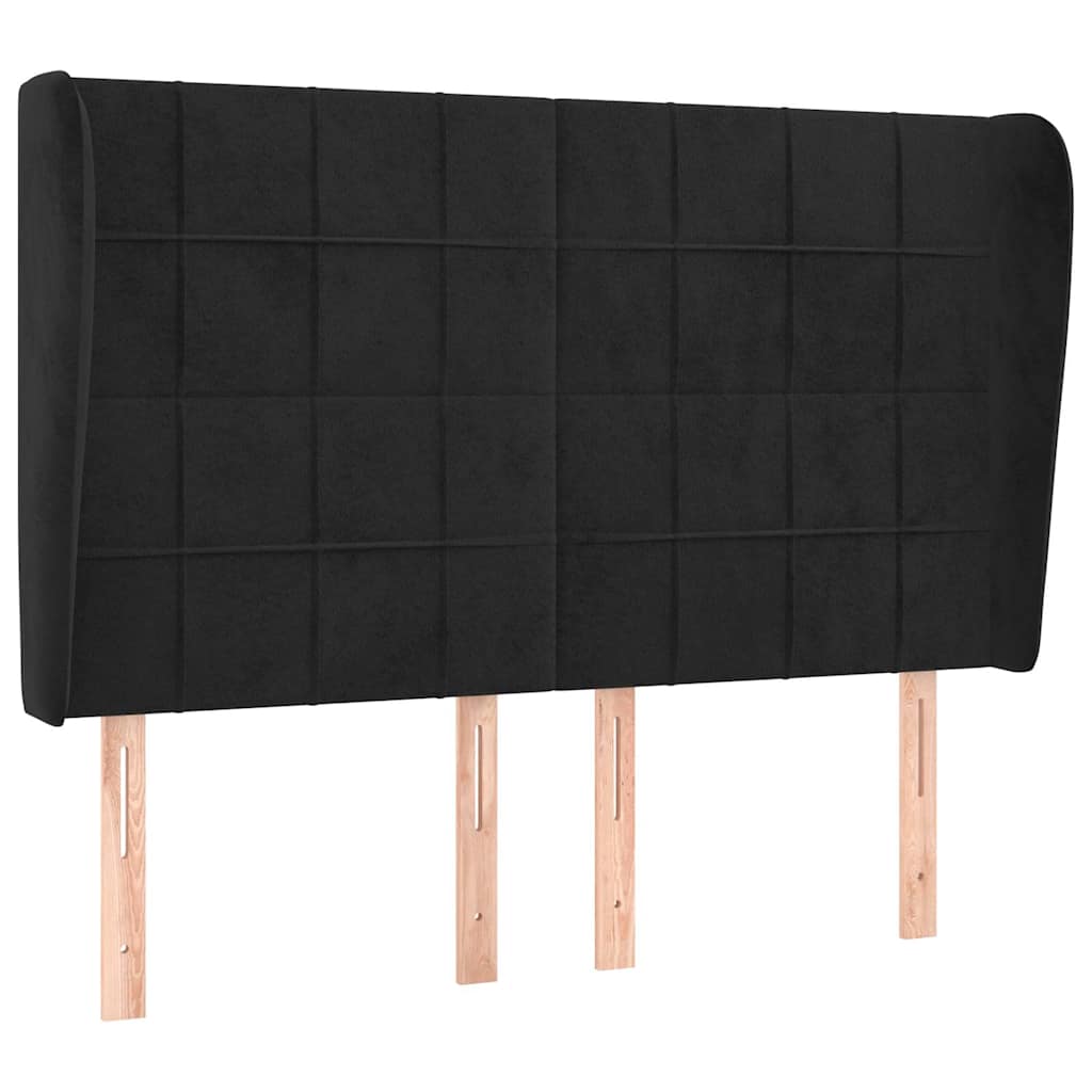 Vidaxl hoofdbord met randen 147x23x118 128 cm fluweel zwart