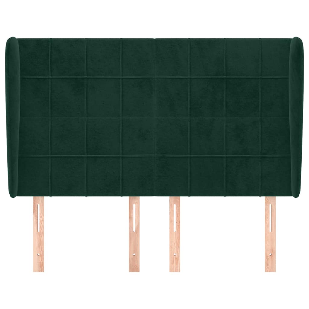 Vidaxl hoofdbord met randen 147x23x118 128 cm fluweel donkergroen