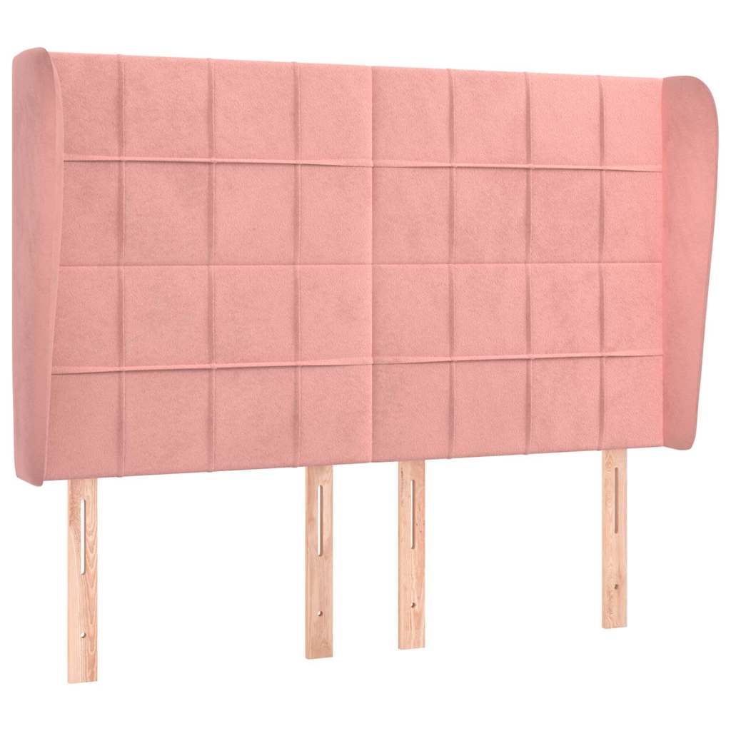 Vidaxl hoofdbord met randen 147x23x118 128 cm fluweel roze