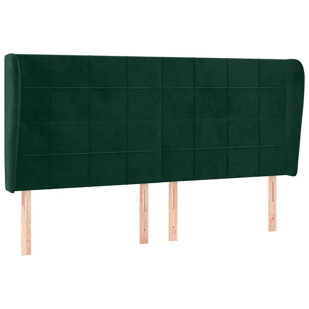 Vidaxl hoofdbord met randen 163x23x118 128 cm fluweel donkergroen