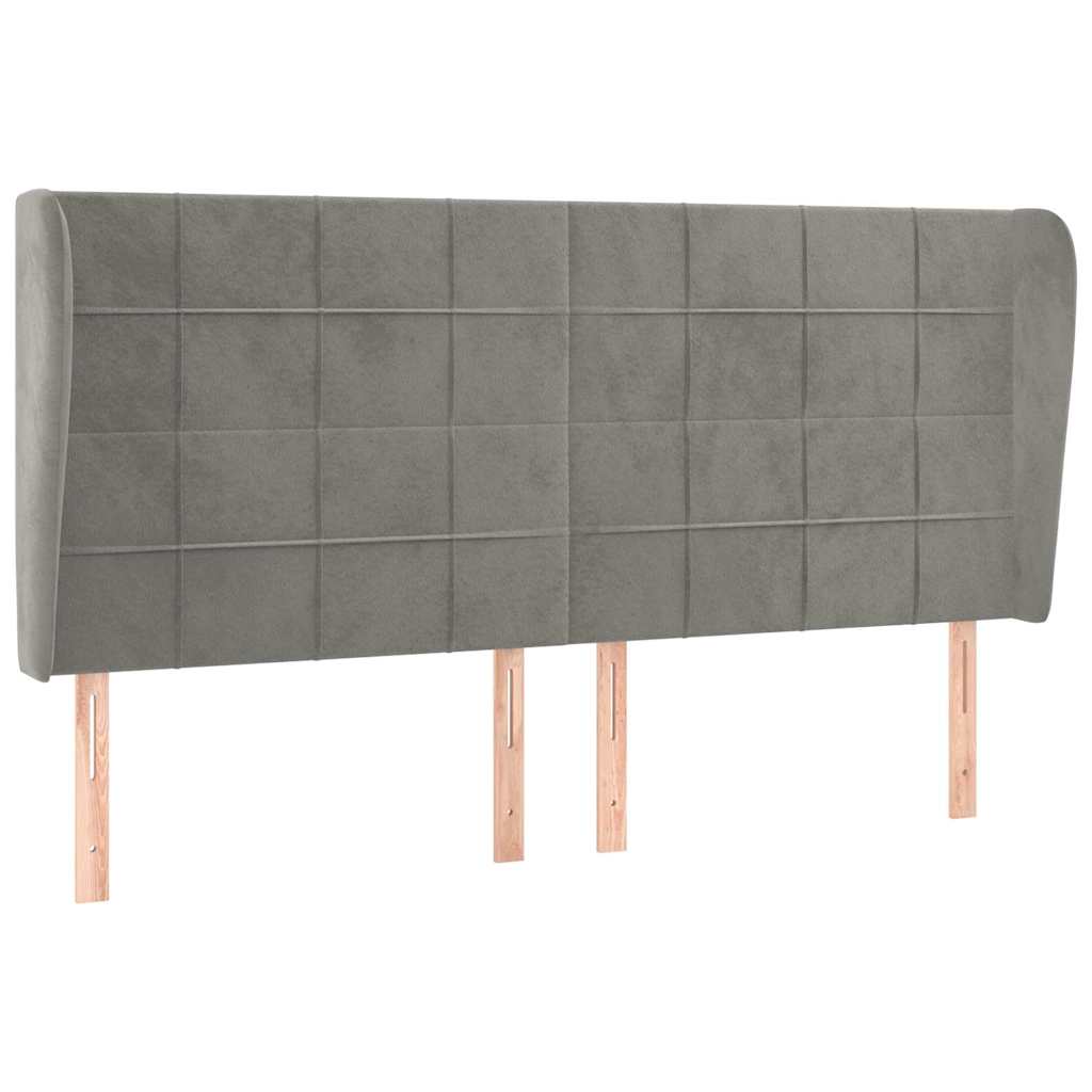 Vidaxl hoofdbord met randen 183x23x118 128 cm fluweel lichtgrijs