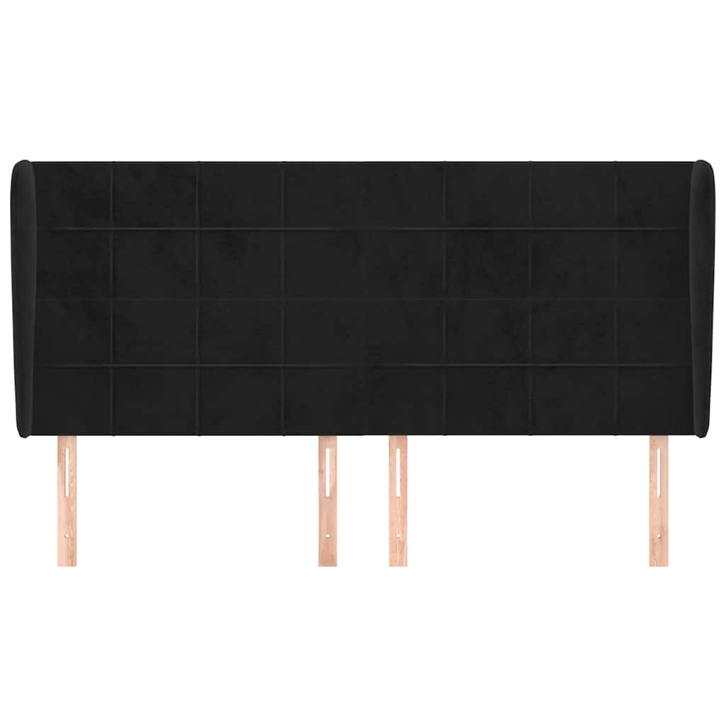 Vidaxl hoofdbord met randen 183x23x118 128 cm fluweel zwart