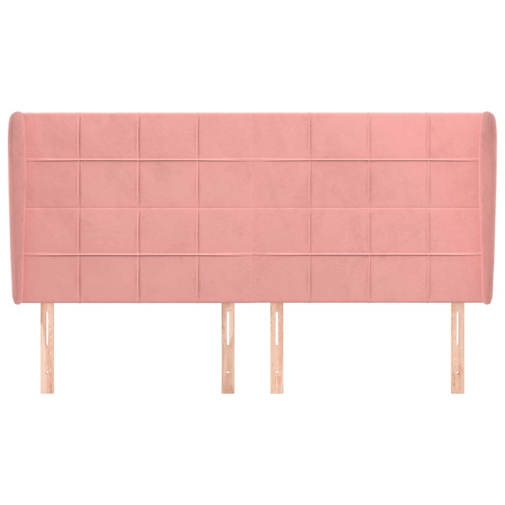 Vidaxl hoofdbord met randen 183x23x118 128 cm fluweel roze