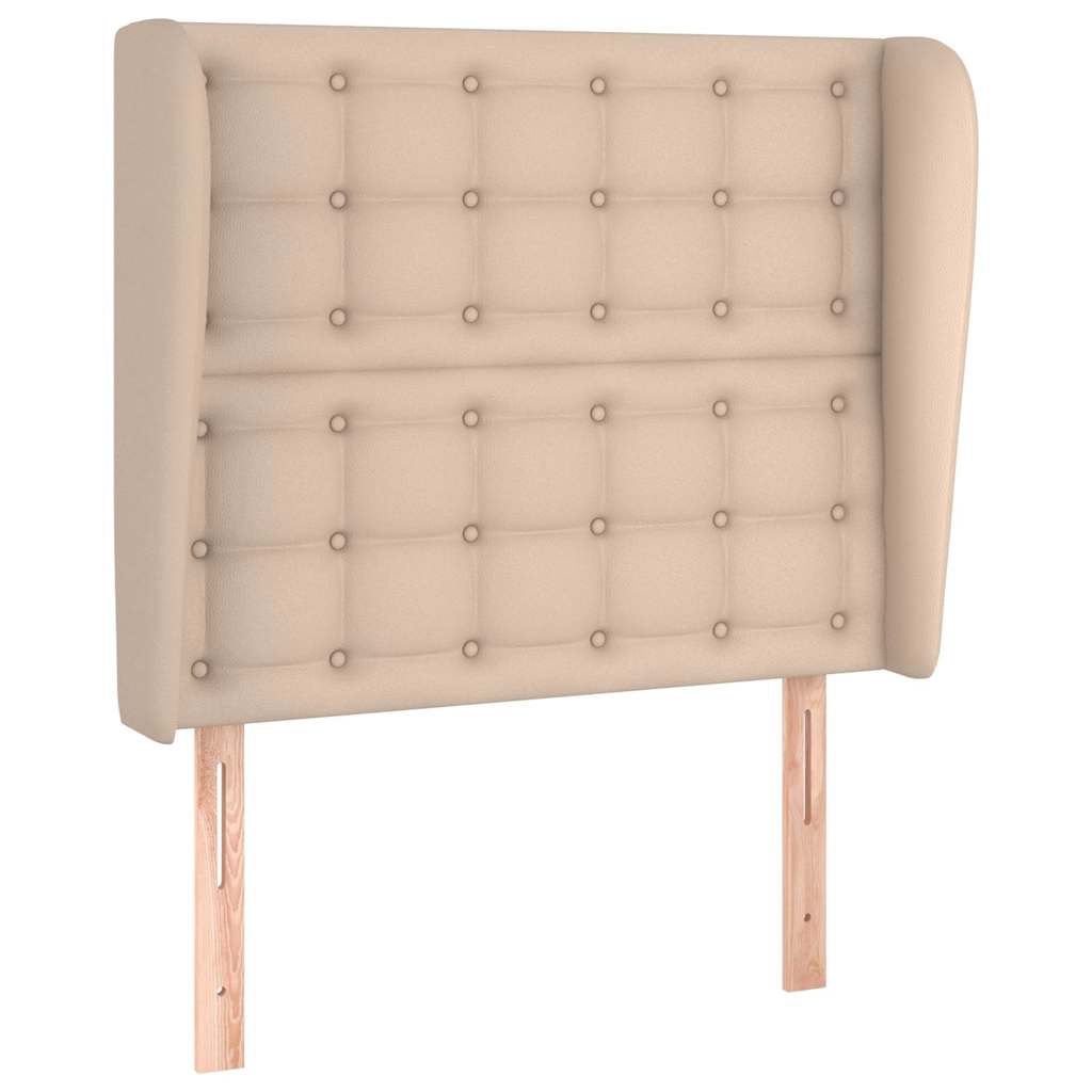 Vidaxl hoofdbord met randen 93x23x118 128 cm kunstleer cappuccinokleur