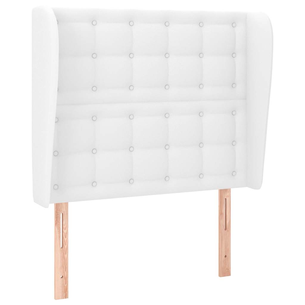 Vidaxl hoofdbord met randen 103x23x118 128 cm kunstleer wit