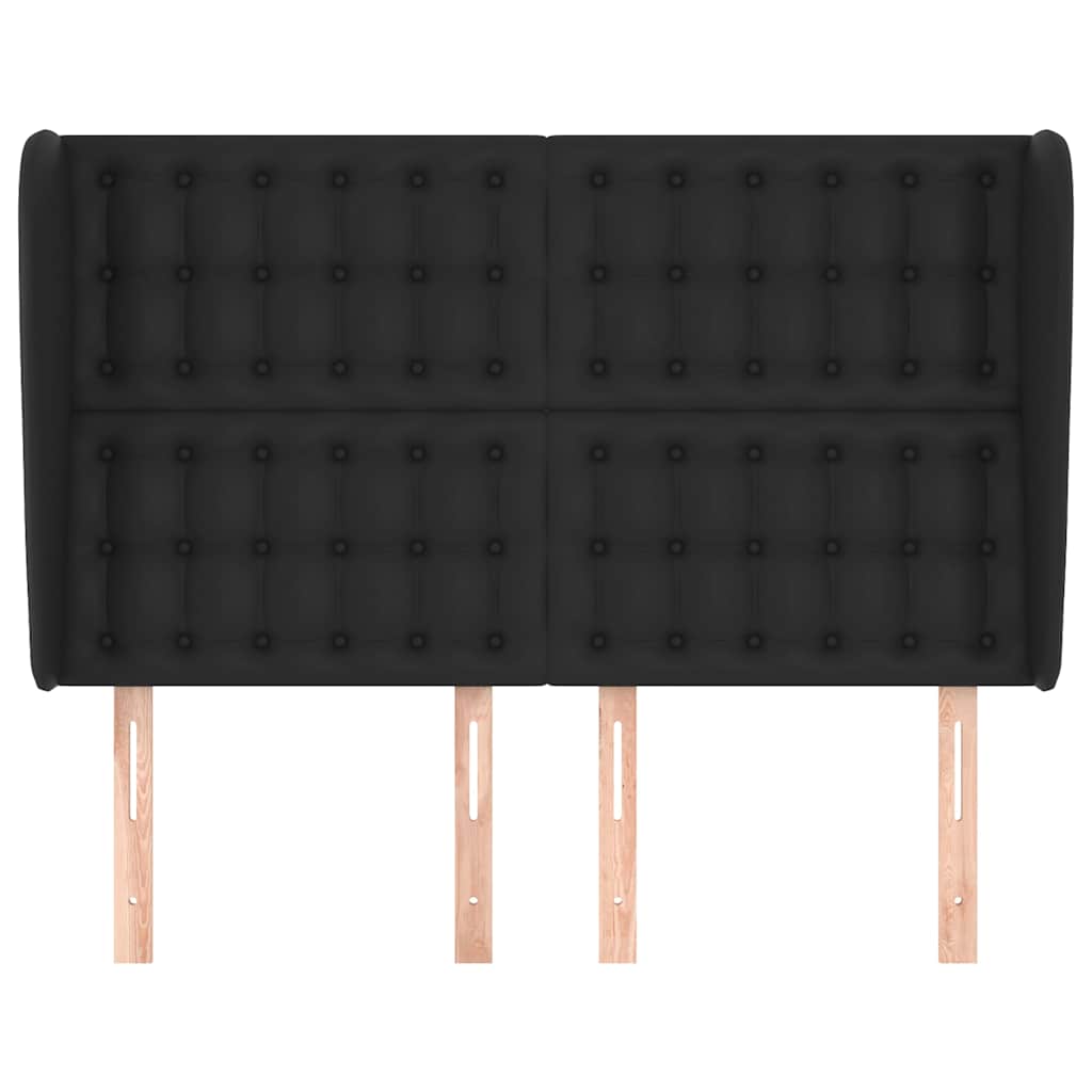 Vidaxl hoofdbord met randen 147x23x118 128 cm kunstleer zwart