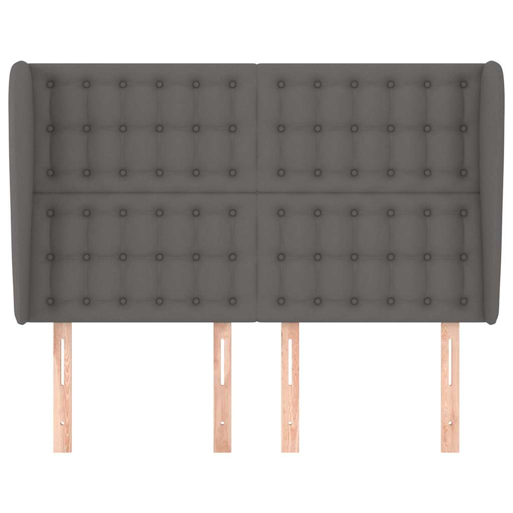 Vidaxl hoofdbord met randen 147x23x118 128 cm kunstleer grijs