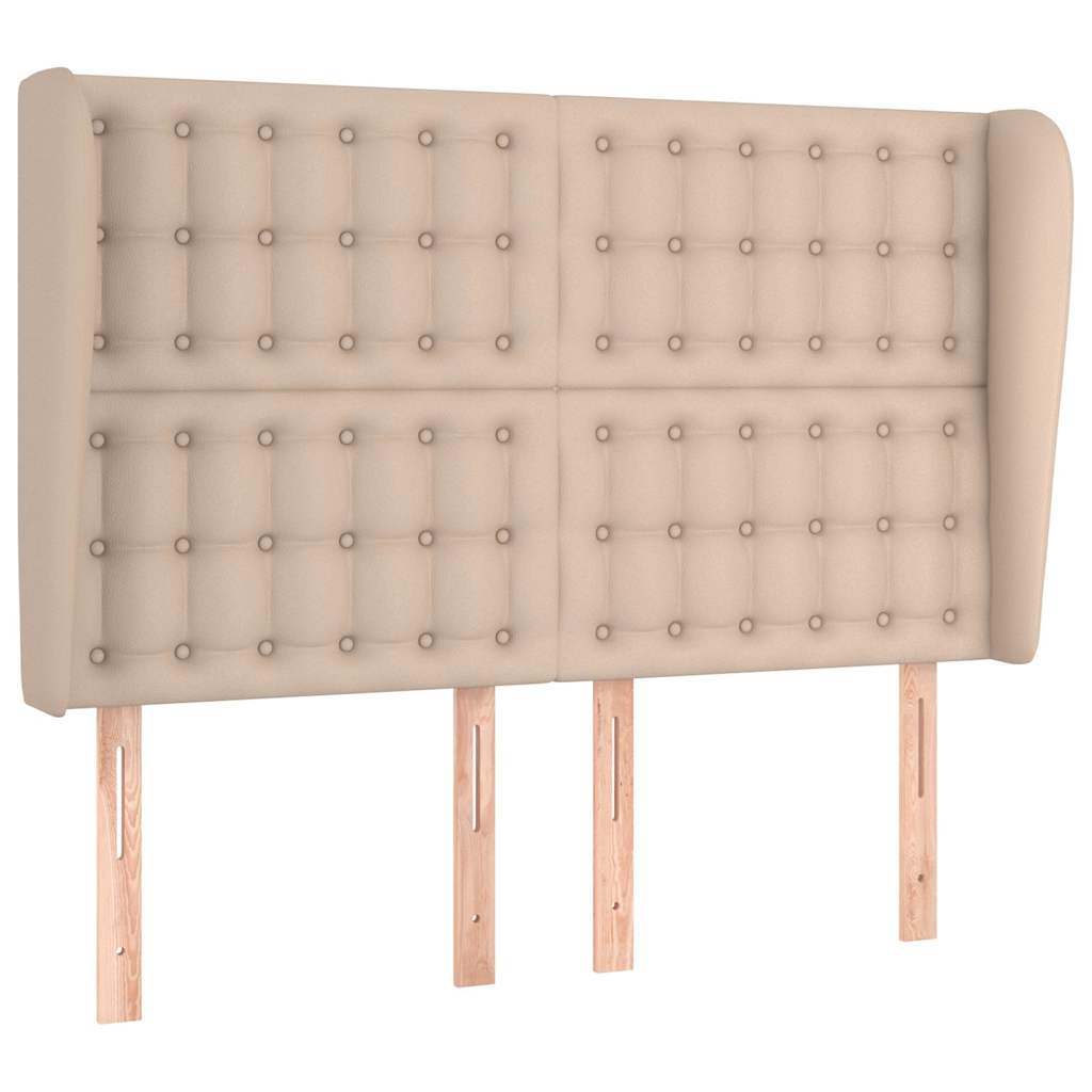 Vidaxl hoofdbord met randen 147x23x118 128cm kunstleer cappuccinokleur