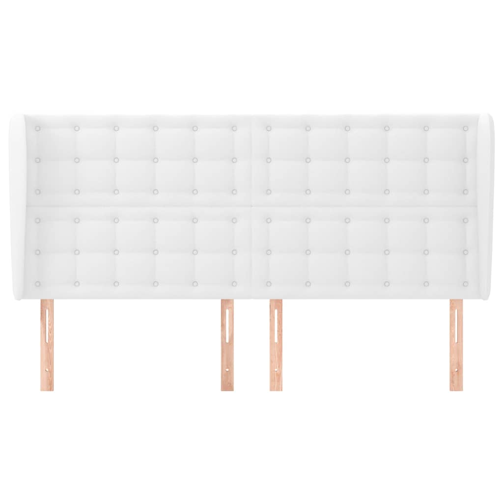 Vidaxl hoofdbord met randen 163x23x118 128 cm kunstleer wit
