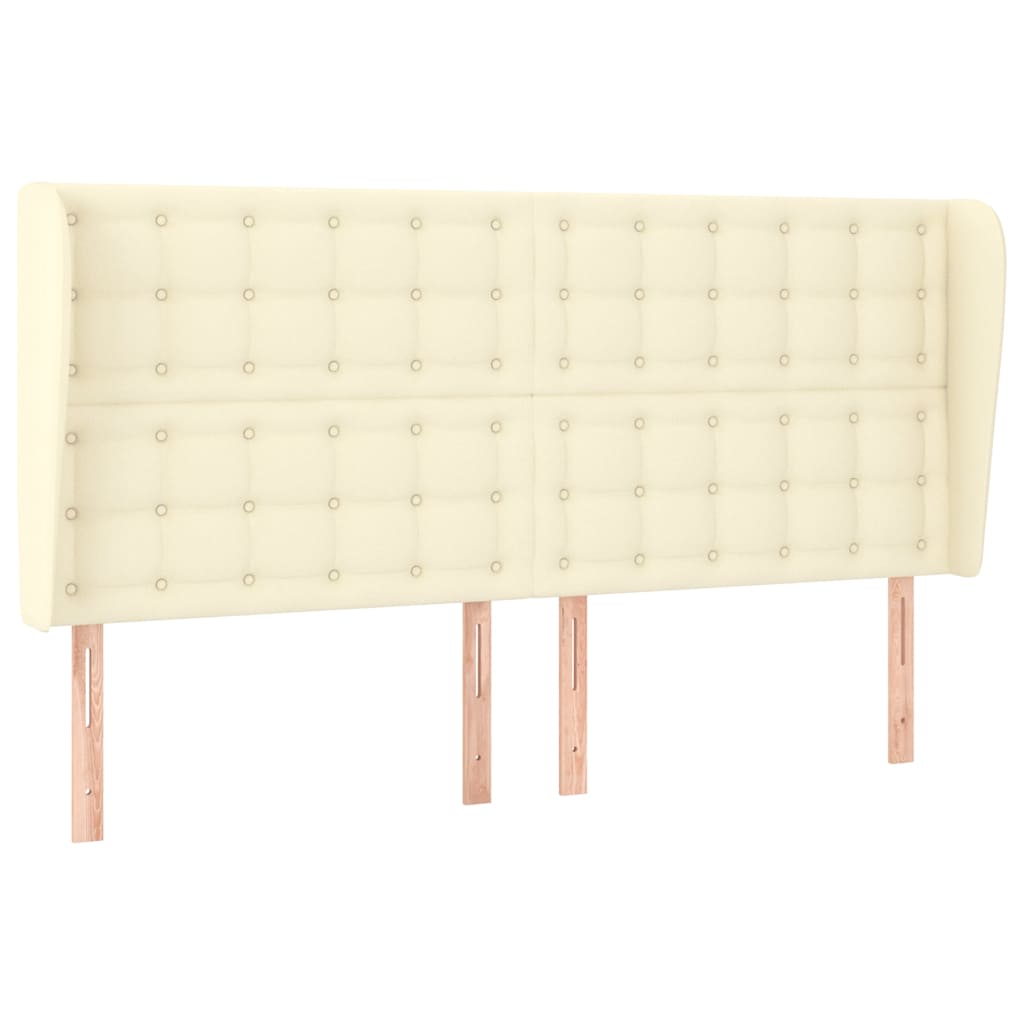 Vidaxl hoofdbord met randen 163x23x118 128 cm kunstleer crèmekleurig