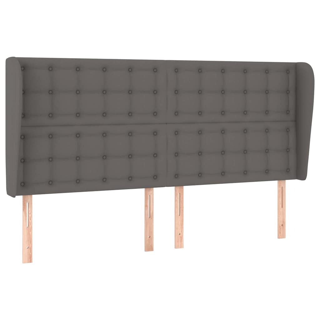Vidaxl hoofdbord met randen 163x23x118 128 cm kunstleer grijs