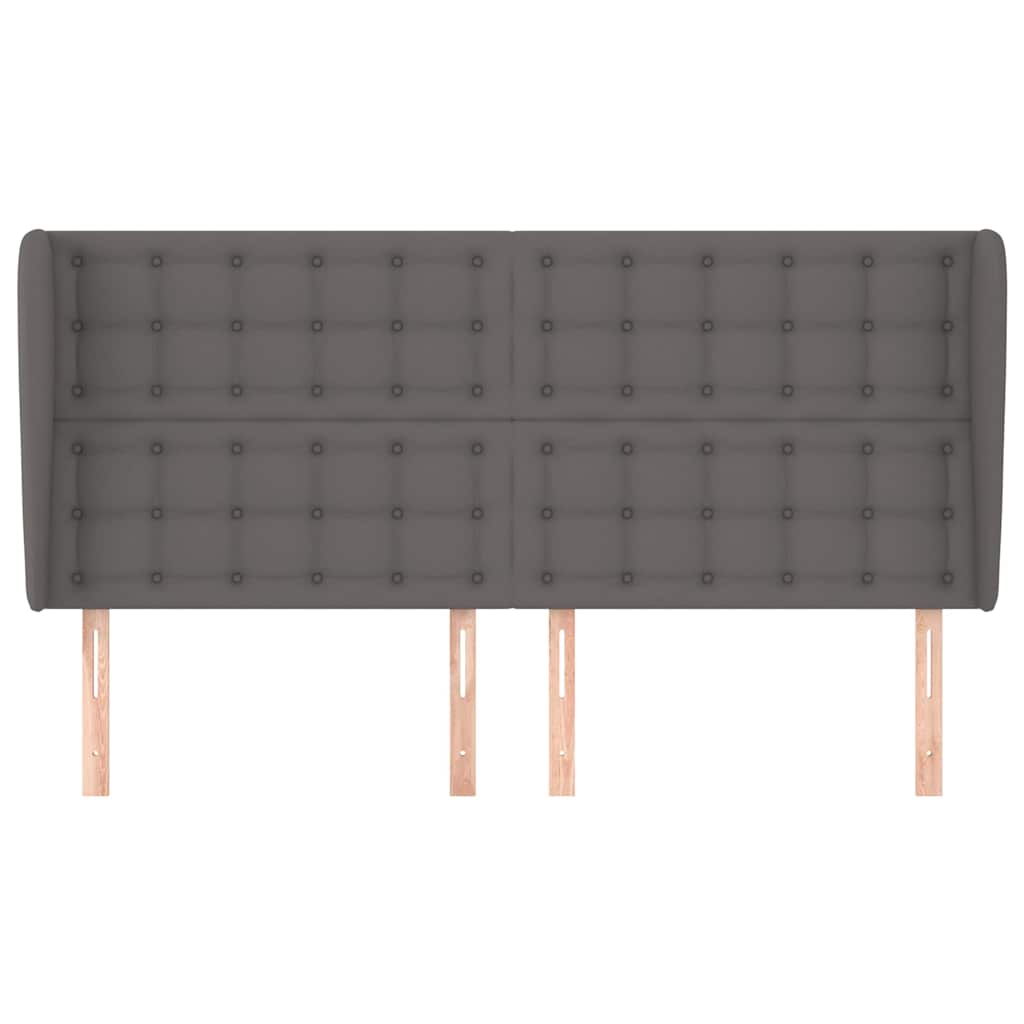 Vidaxl hoofdbord met randen 163x23x118 128 cm kunstleer grijs