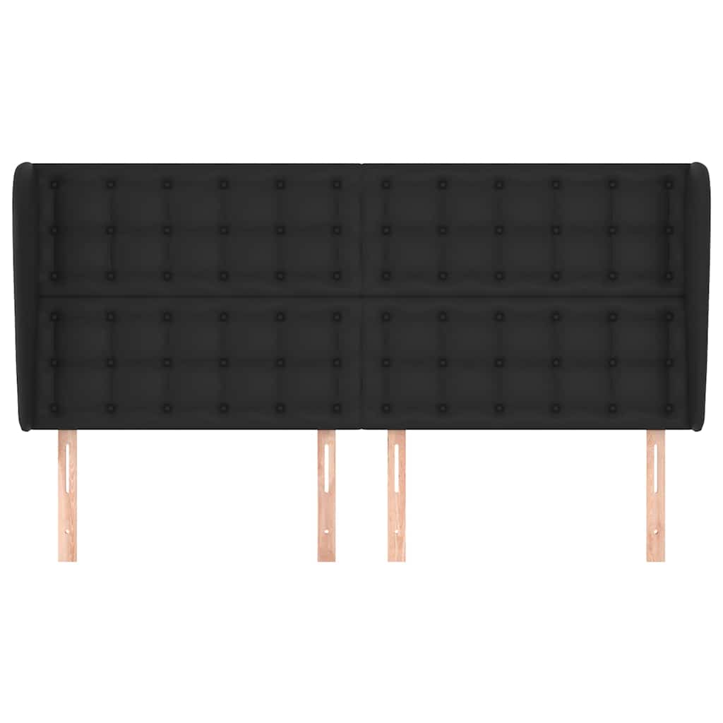 Vidaxl hoofdbord met randen 203x23x118 128 cm kunstleer zwart