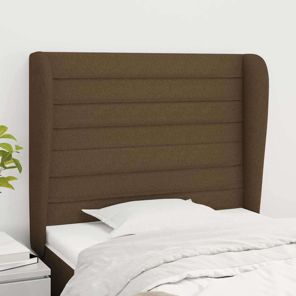 Vidaxl hoofdbord met randen 93x23x118 128 cm stof donkerbruin
