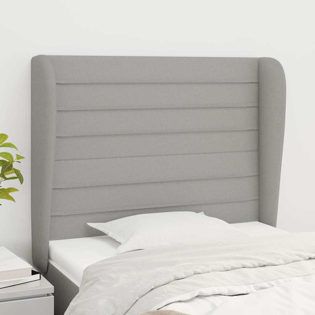 Vidaxl hoofdbord met randen 103x23x118 128 cm stof lichtgrijs