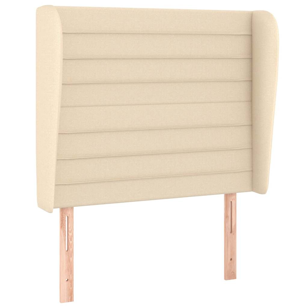Vidaxl hoofdbord met randen 103x23x118 128 cm stof crèmekleurig