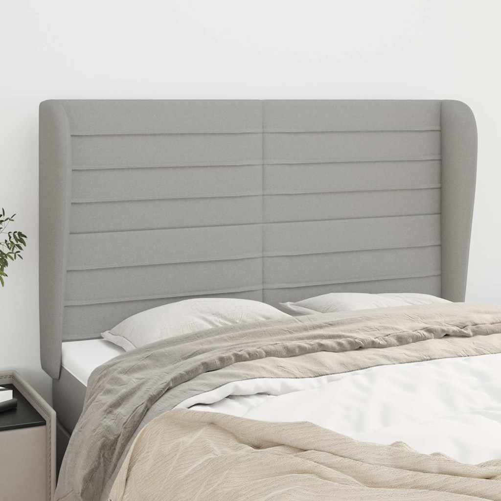 Vidaxl hoofdbord met randen 147x23x118 128 cm stof lichtgrijs