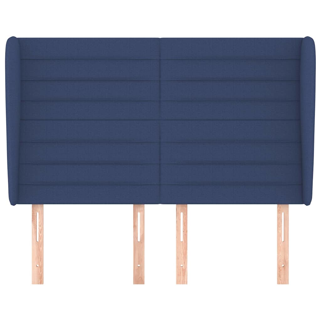 Vidaxl hoofdbord met randen 147x23x118 128 cm stof blauw