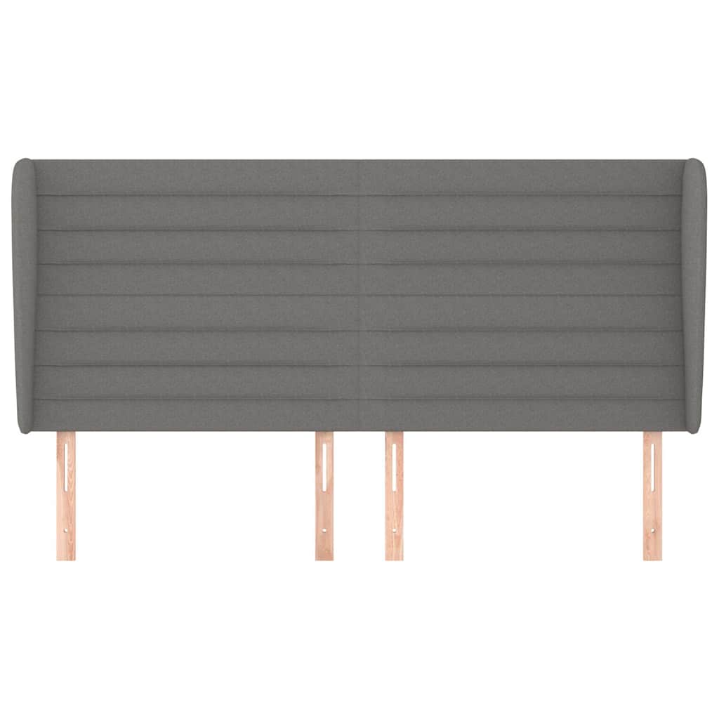 Vidaxl hoofdbord met randen 163x23x118 128 cm stof donkergrijs