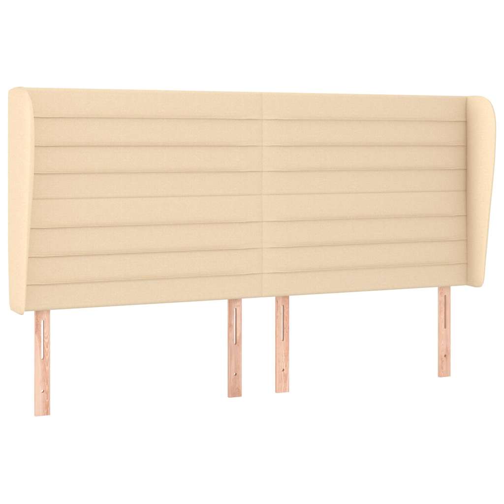 Vidaxl hoofdbord met randen 183x23x118 128 cm stof crèmekleurig