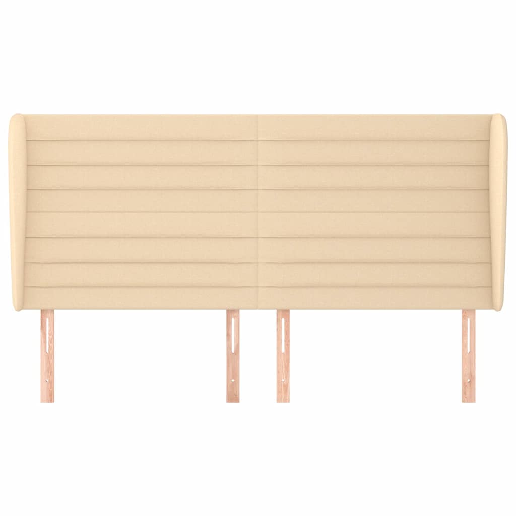 Vidaxl hoofdbord met randen 183x23x118 128 cm stof crèmekleurig