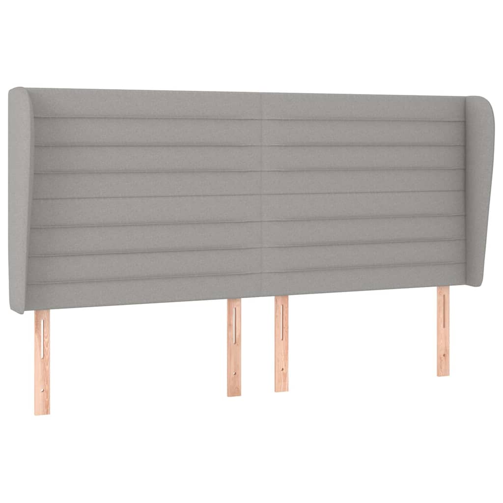 Vidaxl hoofdbord met randen 203x23x118 128 cm stof lichtgrijs
