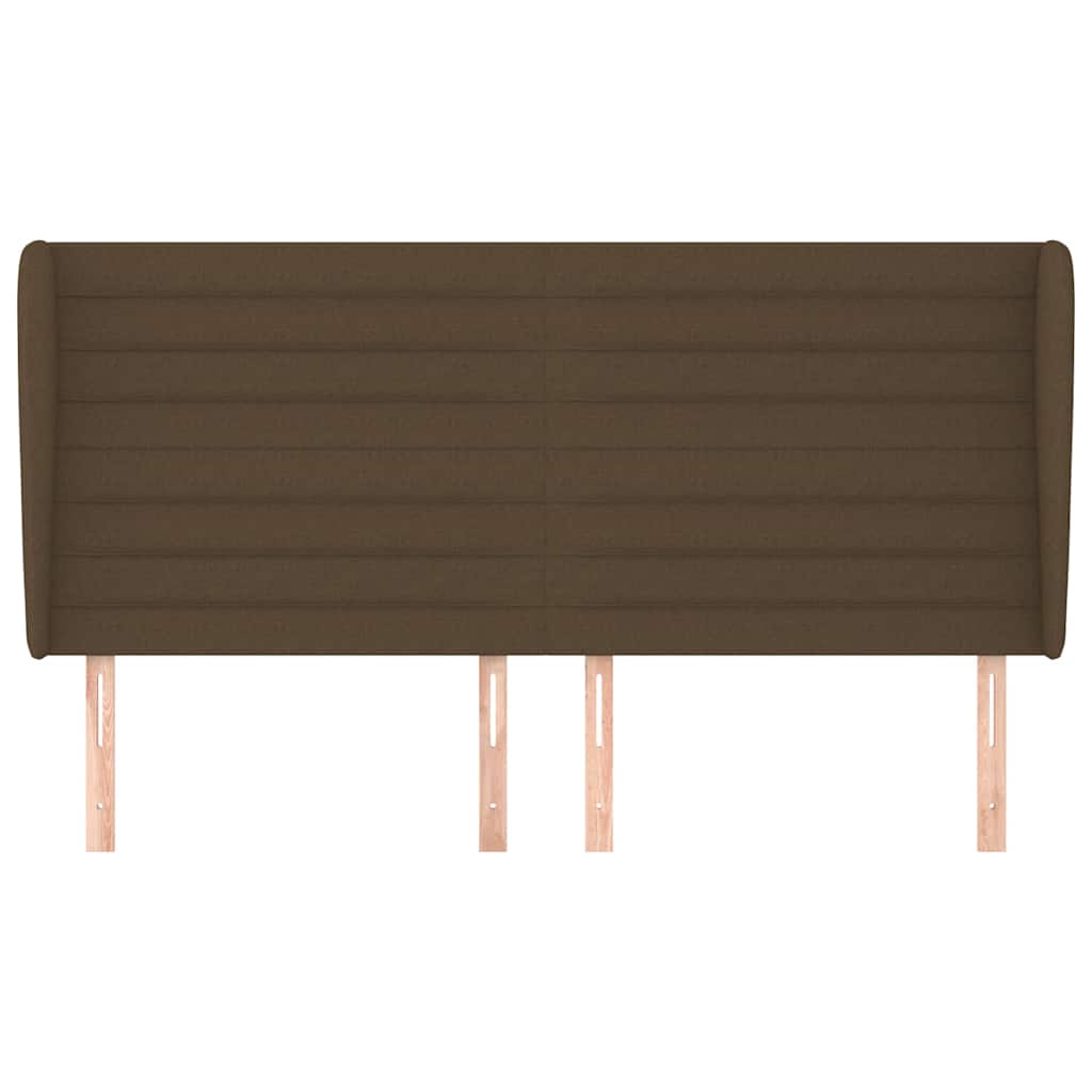 Vidaxl hoofdbord met randen 203x23x118 128 cm stof donkerbruin