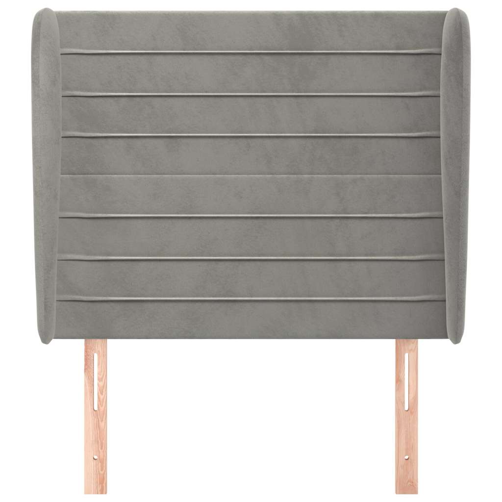 Vidaxl hoofdbord met randen 83x23x118 128 cm fluweel lichtgrijs