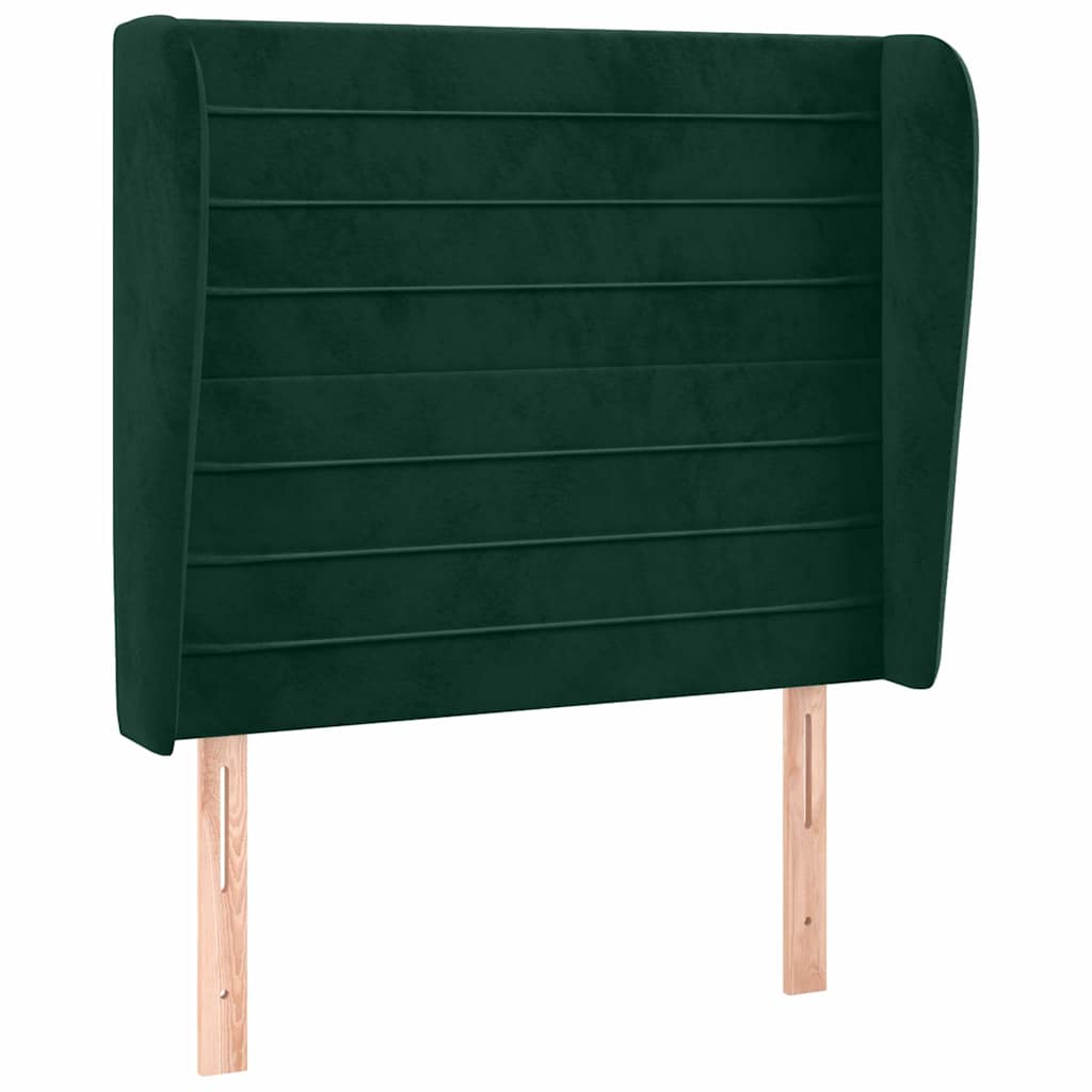 Vidaxl hoofdbord met randen 93x23x118 128 cm fluweel donkergroen