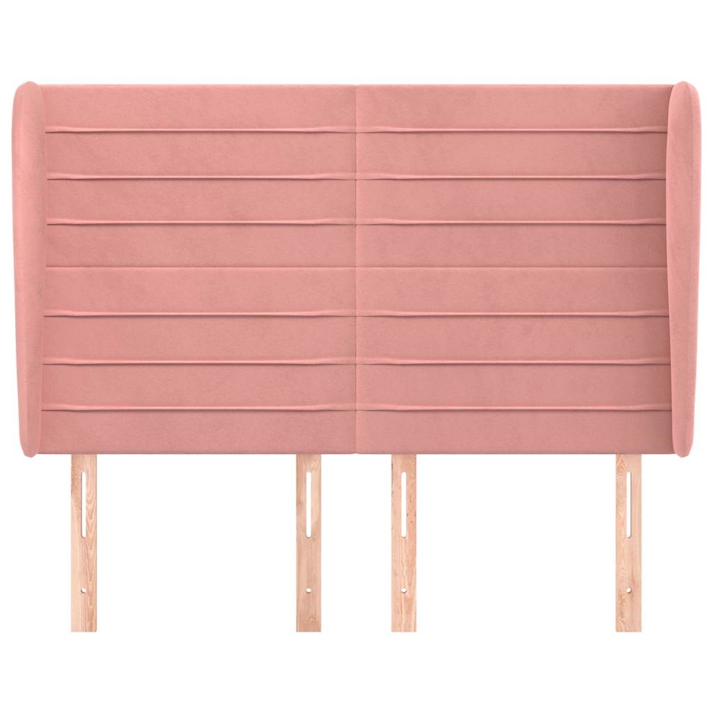 Vidaxl hoofdbord met randen 147x23x118 128 cm fluweel roze
