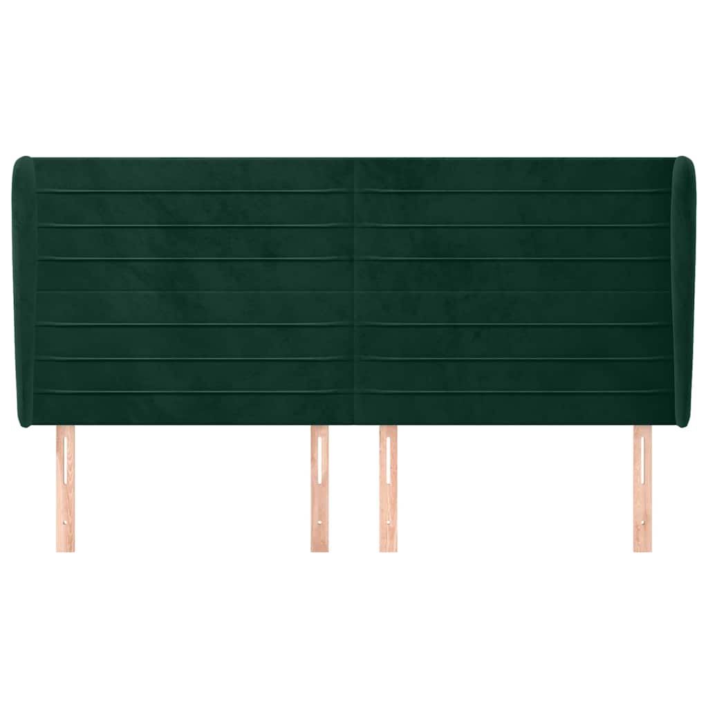 Vidaxl hoofdbord met randen 163x23x118 128 cm fluweel donkergroen