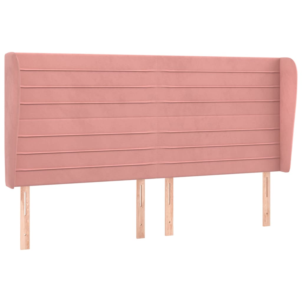 Vidaxl hoofdbord met randen 163x23x118 128 cm fluweel roze