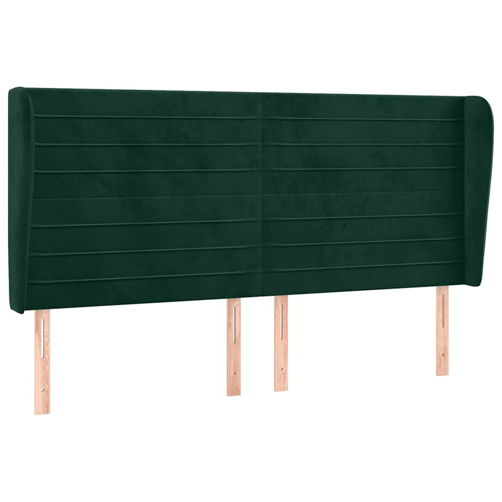 Vidaxl hoofdbord met randen 183x23x118 128 cm fluweel donkergroen