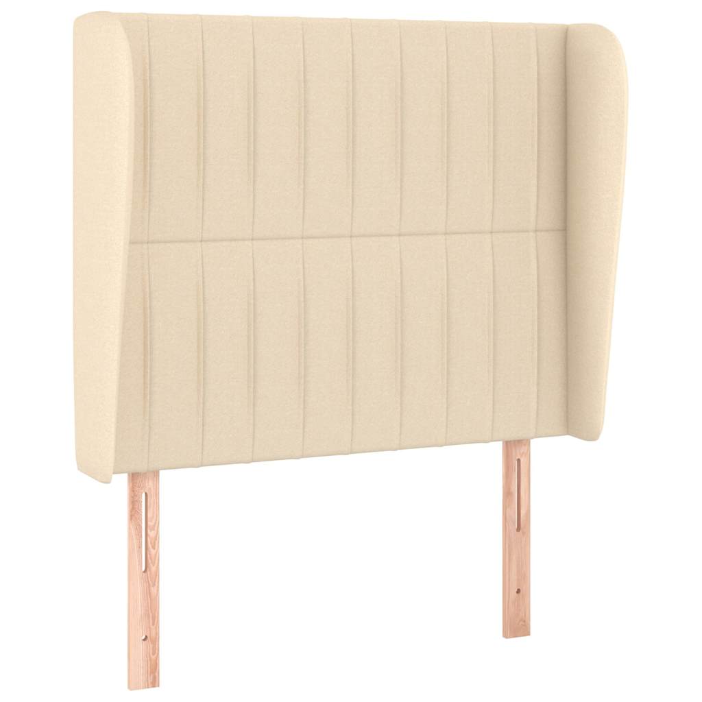 Vidaxl hoofdbord met randen 83x23x118 128 cm stof crèmekleurig