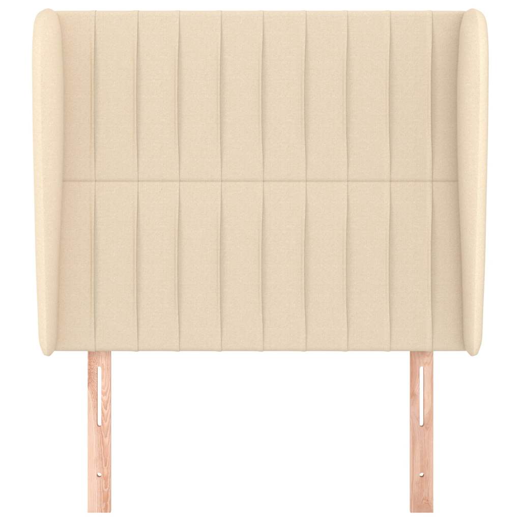 Vidaxl hoofdbord met randen 83x23x118 128 cm stof crèmekleurig